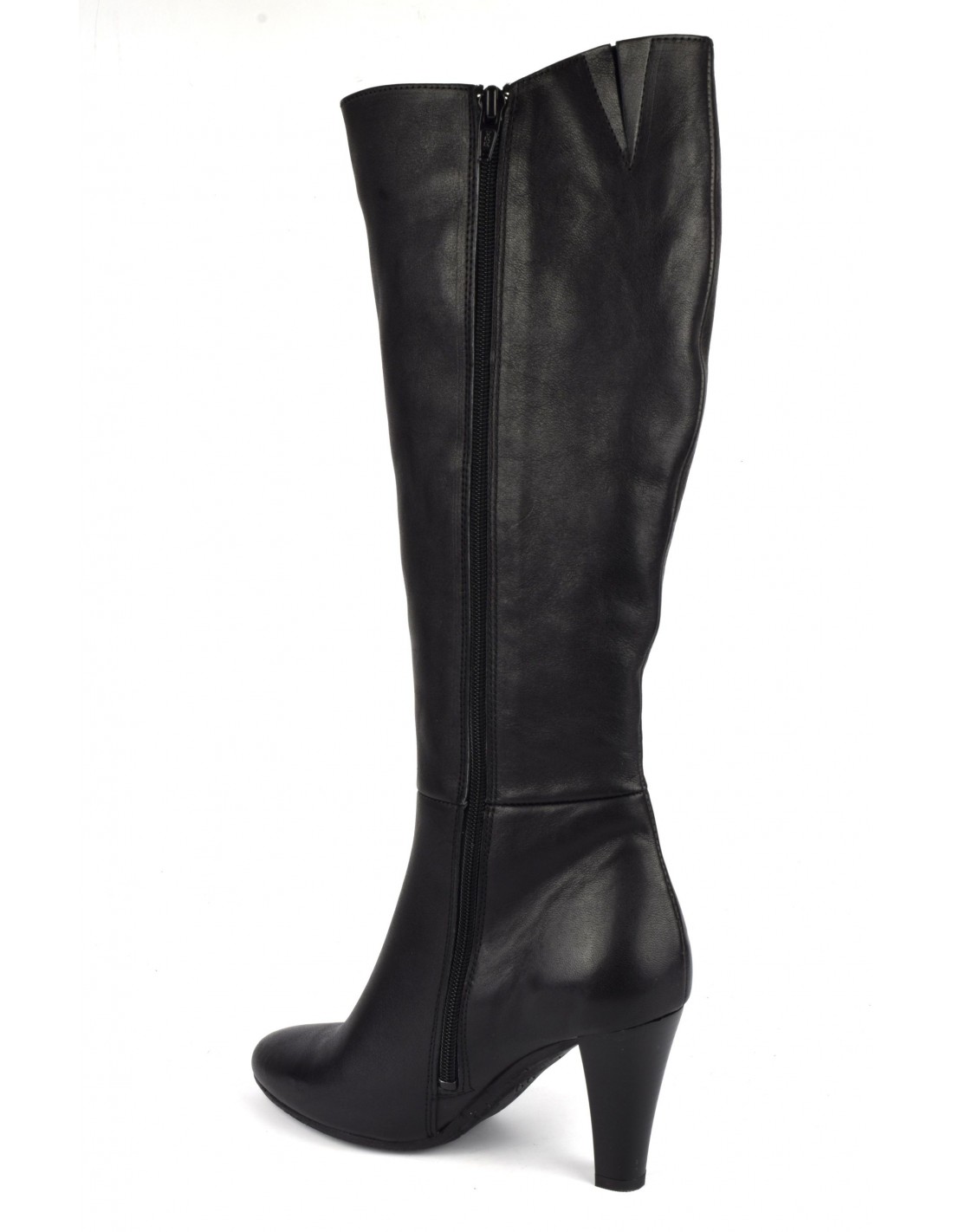 Boots, smooth leather, black, Valk, Bella B