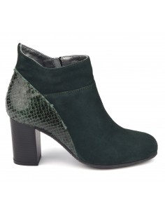 Chic boots, suede leather, bottle green, Blet, Bella B, women&#39;s shoe small size