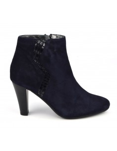Dress ankle boots, suede leather, navy blue, Valdir, Bella B women&#39;s shoes small feet, 33, 34, 35