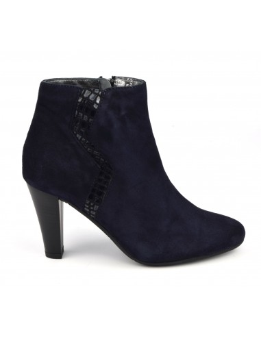 Dress ankle boots, suede leather, navy blue, Valdir, Bella B women&#39;s shoes small feet, 33, 34, 35