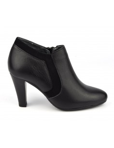 Classic low boots, smooth leather, black, Valgo, Bella B, small sizes