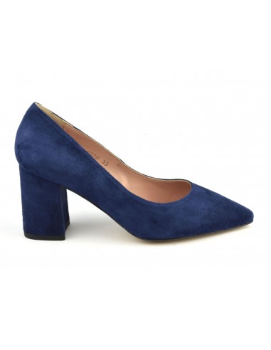 Pumps, pointed toes, suede leather, navy blue, XA0270, Xaira