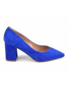 Pumps, pointed toes, suede leather, electric blue, XA0270, Xaira, small feet, woman