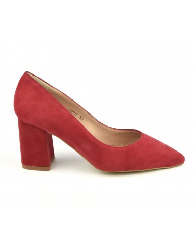 Zapatos de salón, puntas puntiagudas, gamuza, rojo, XA0270, Xaira, talla pequeña