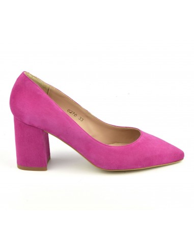 Pumps, pointed toes, suede leather, fuschia pink, XA0270, Xaira, size 33