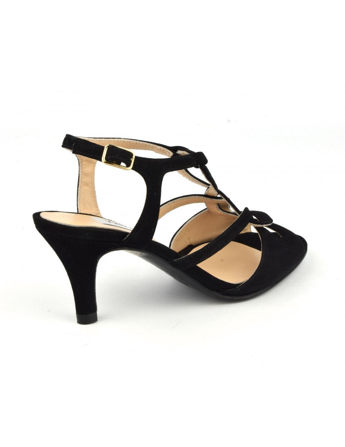 Barefoot sandals, black suede leather, MI-502, Yves de Beaumond