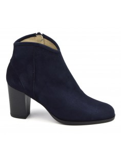 Navy suede leather ankle boots, FZ97586, Brenda Zaro, women small sizes