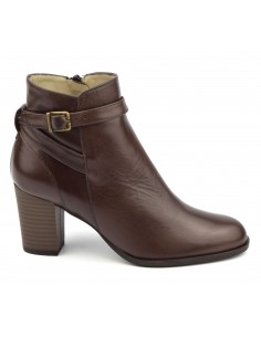 Dark brown smooth leather ankle boots, FZ97588, Brenda Zaro, women small sizes