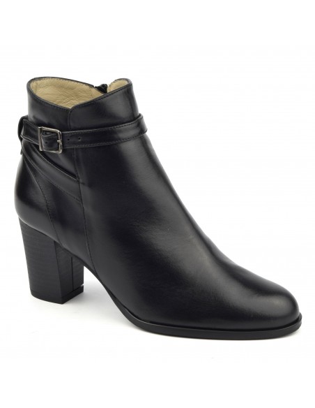 Black smooth leather ankle boots, FZ97588, Brenda Zaro, women small sizes