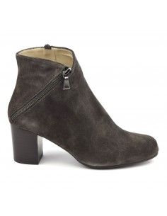 Dark gray leather ankle boots, FV1799, Brenda Zaro, women, small feet