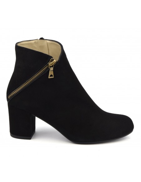 Black suede leather ankle boots, FV1799, Brenda Zaro, woman, small feet