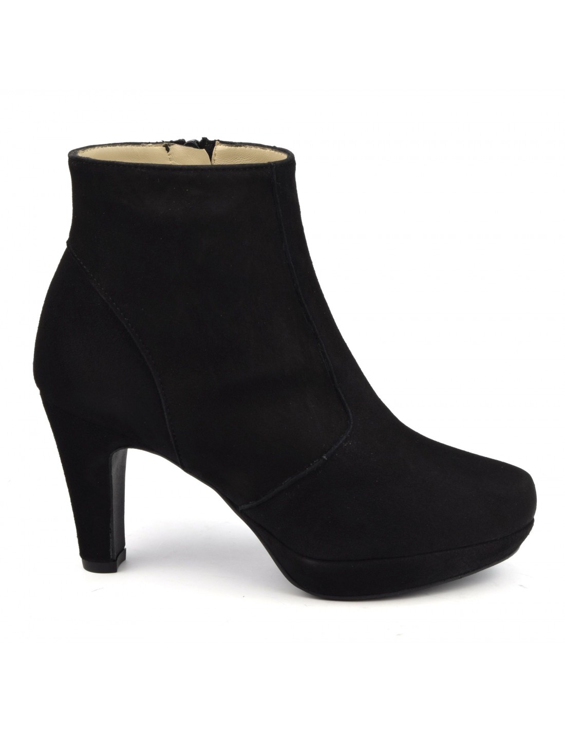 Black suede platform ankle boots, F97510, Brenda Zaro