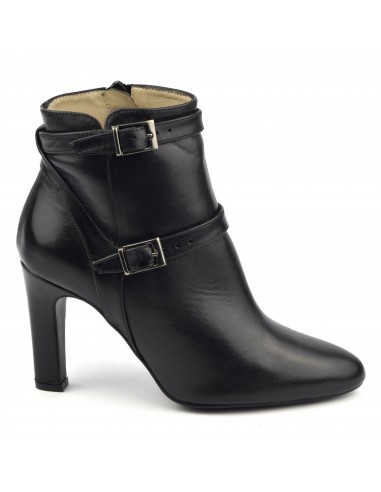 Black smooth leather ankle boots, F2398, Brenda Zaro, women small size