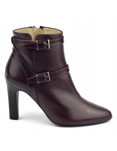 Burgundy smooth leather ankle boots, F2398, Brenda Zaro, women, small sizes