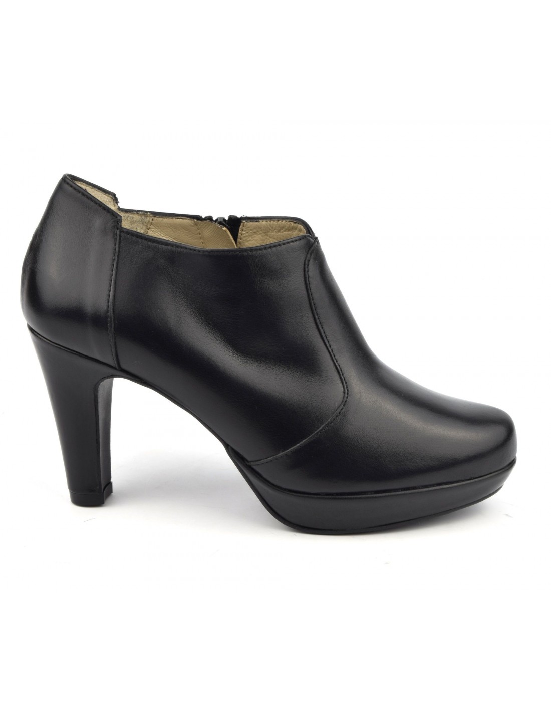 Low boots cuir noir femme hot sale