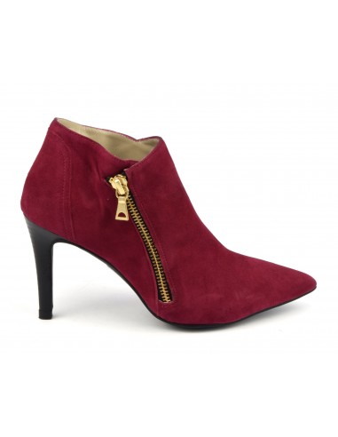 Stiletto heel ankle boots, red suede leather, F97525, Brenda Zaro, woman small size