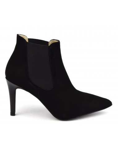 Stiletto heel boots, black suede leather, F97523, Brenda Zaro, women small size