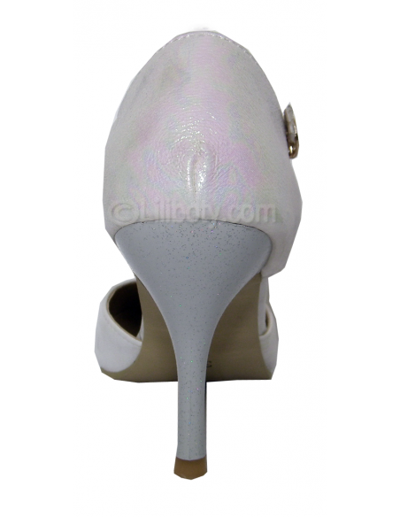 Pearly white pumps "Digital" wedding small size