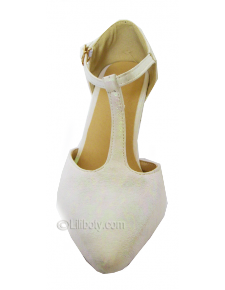 Pearly white pumps "Digital" wedding small size