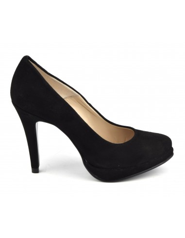 Pumps, platform, suede leather, black, 9669, Maria Jamy, stiletto heels, small size 32 33 34 and 35