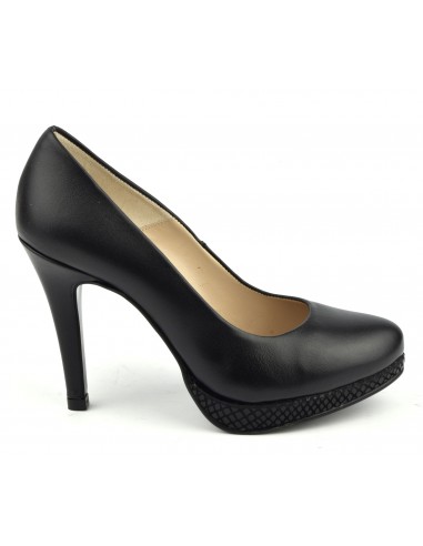 Zapatos de salón, plataforma, cuero liso, negro, 9669, Maria Jamy, tacones de aguja, mujer tallas pequeñas