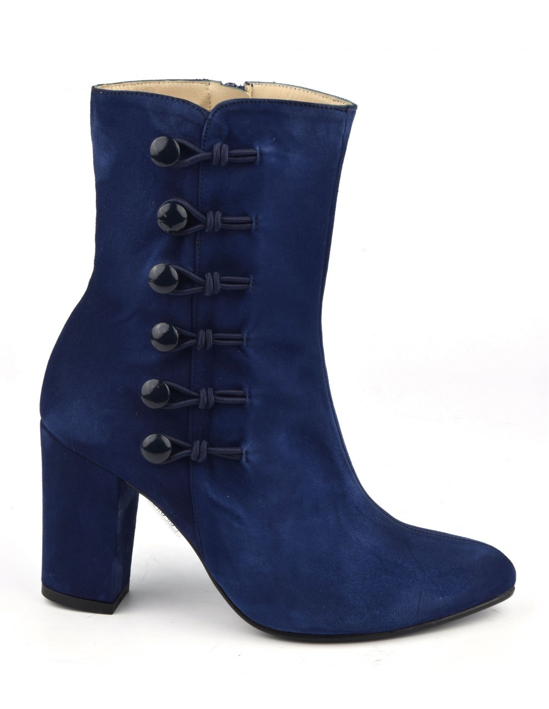 blue suede high heel boots