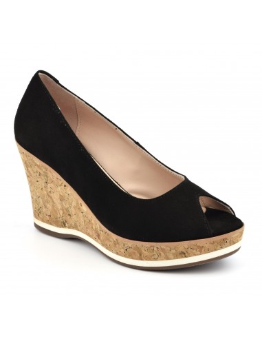 wedge shoes, black suede, women small sizes