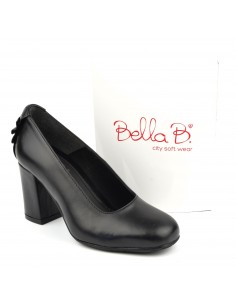 Thick heels, smooth leather, black, Bleko, Bella B, size 33, size 34
