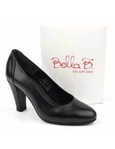 Thick heels, matte leather, black, Valot, Bella B, size 33, size 34