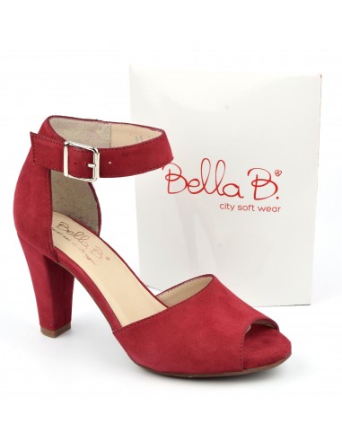 Ankle strap sandals, red suede, Varty, Bella B, size 33, size 34