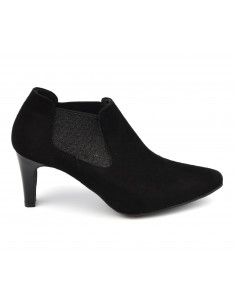 Black suede low boots, women small sizes, Lubi, J. Metayer