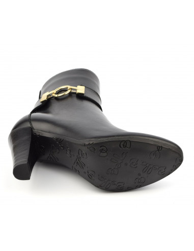 High stem ankle boots, small sizes, smooth black leather, Vatra, Bella B