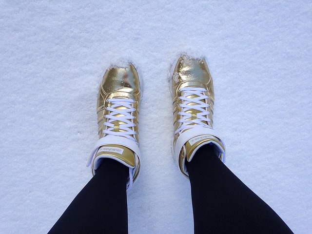 Photo d'une paire de chaussures dans la neige